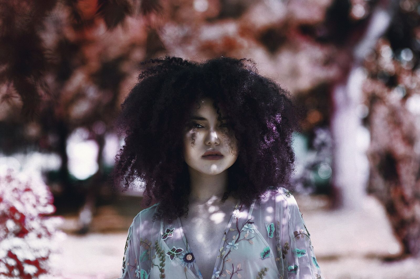 Voluminous curly hair